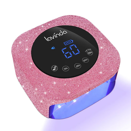 Lavinda front view of lamp showing compact design and quick curing benefit