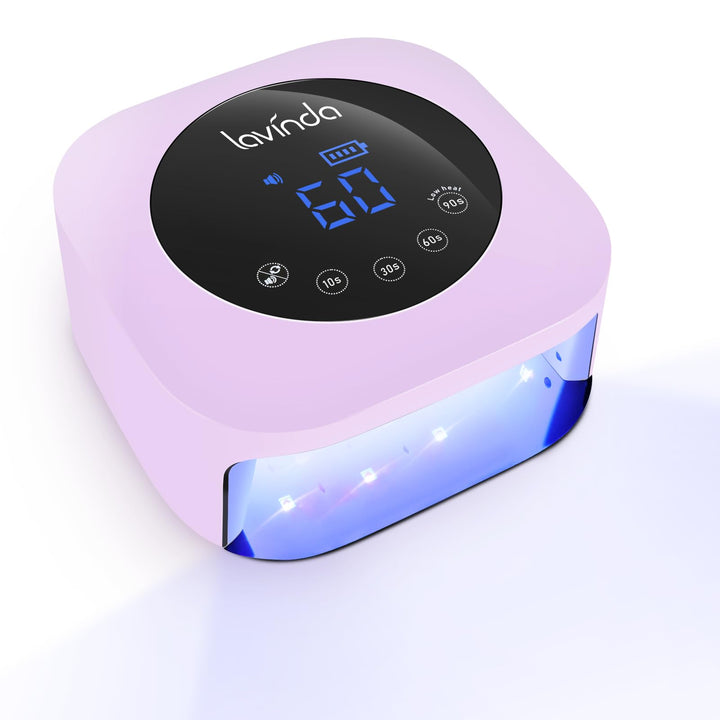 Lavinda front view matte macaron purple lamp showing sleek finish and salon-ready look