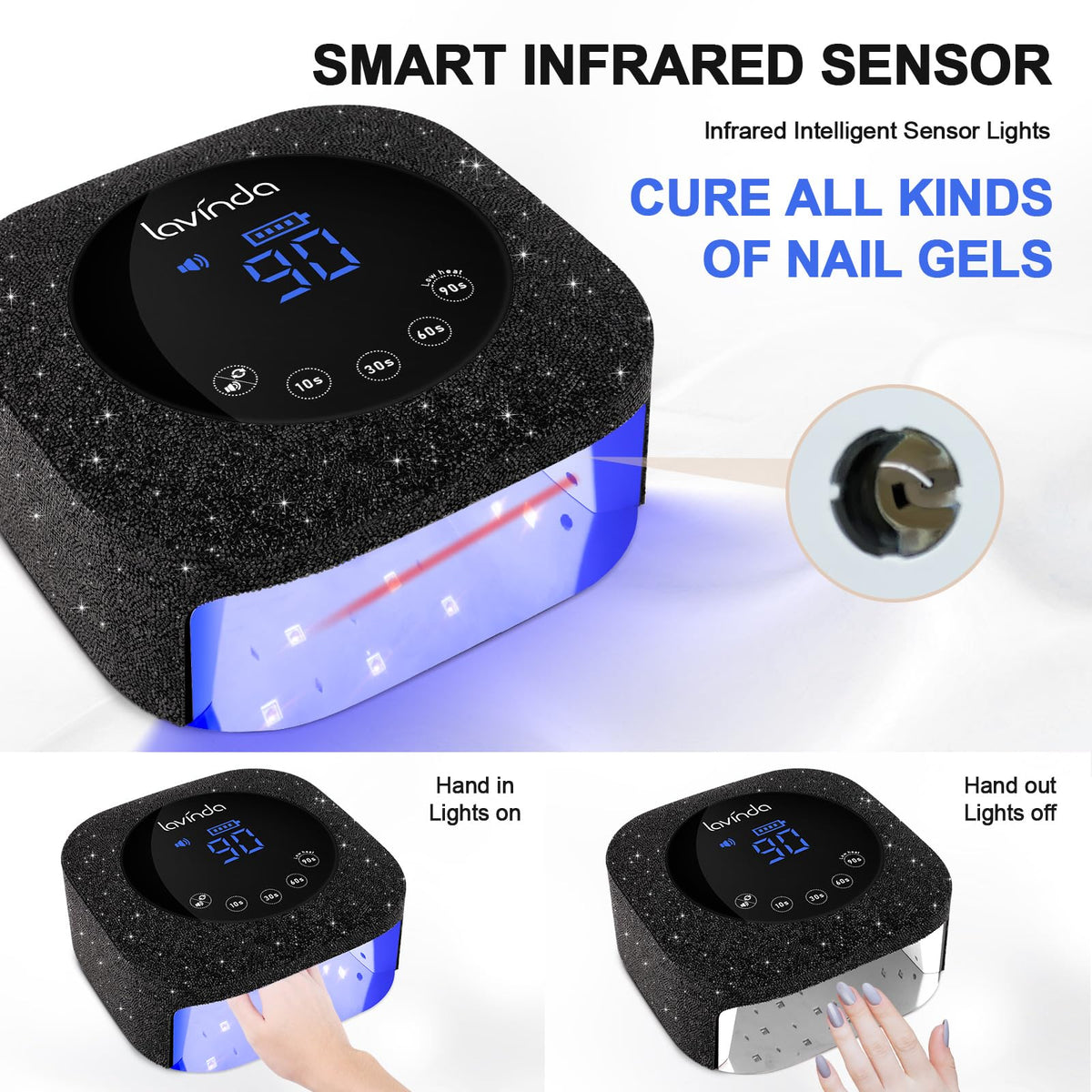 Lavinda LCD display and timer buttons for precise control