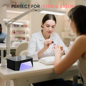 Lavinda lifestyle at-home manicure setup showing professional results at home