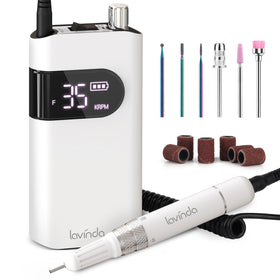Lavinda nail drill front view showing display and controls for precise speed
