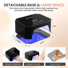 Lavinda pedicure space with foot showing roomy interior for toenail curing