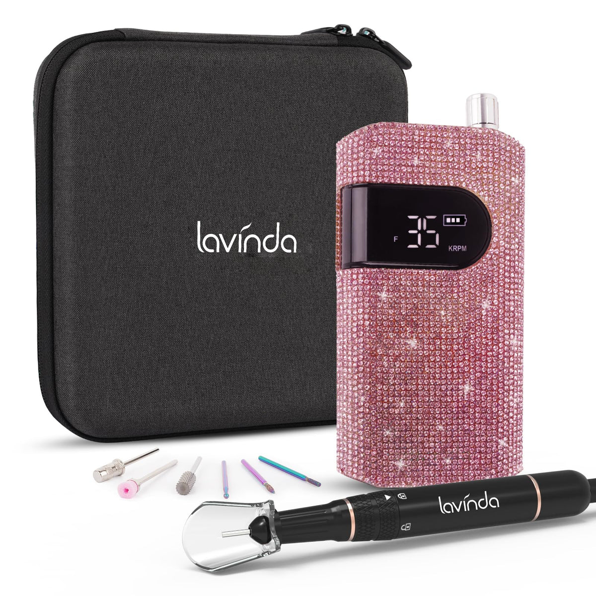 Lavinda front view of pink diamond exterior showing glamorous design and durability