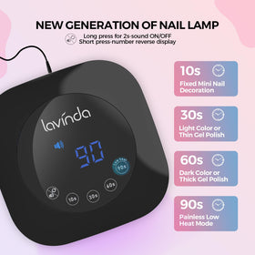 Lavinda touch LCD display closeup highlighting timer controls and convenience