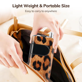 Lavinda in travel pouch beside toiletries showing on-the-go convenience