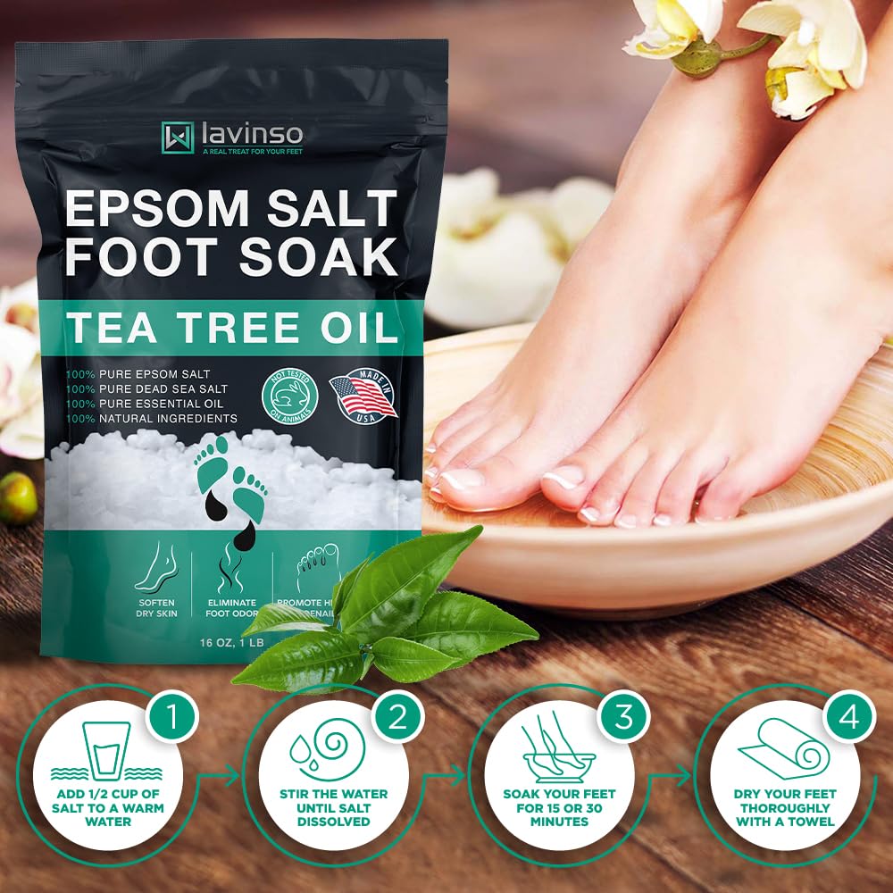 lavinso close-up of Epsom salt texture highlighting soothing magnesium benefits