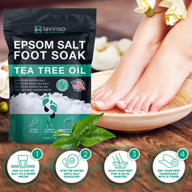 lavinso close-up of Epsom salt texture highlighting soothing magnesium benefits