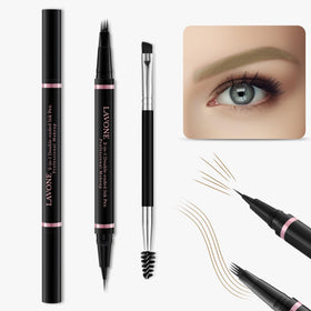 LAVONE close-up microblading tip creating natural hair-like strokes for realistic brows