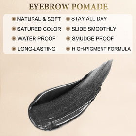 LAVONE dual-ended brow brush held demonstrating blending and styling