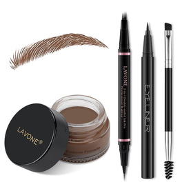 LAVONE front packaging view showing compact kit and brunette shade for travel convenience