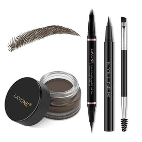 LAVONE front packaging showing full eyebrow kit and zipper pouch for convenience