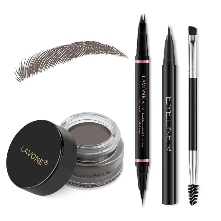 LAVONE front packaging showing complete waterproof brow kit benefits