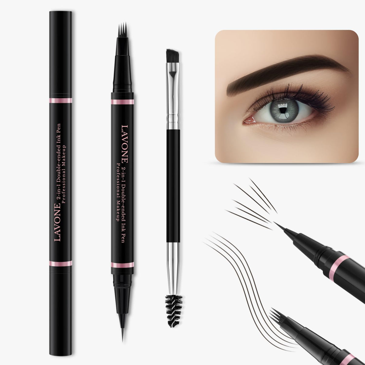 LAVONE microblade tip close-up creating hair-like strokes precisely