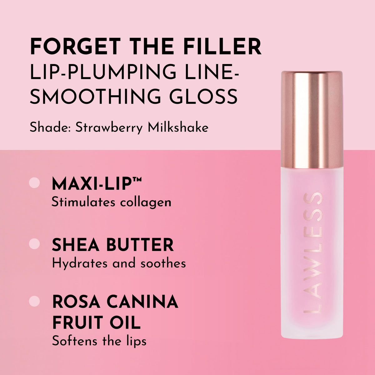 Lawless applicator close-up revealing glossy texture and easy application benefit