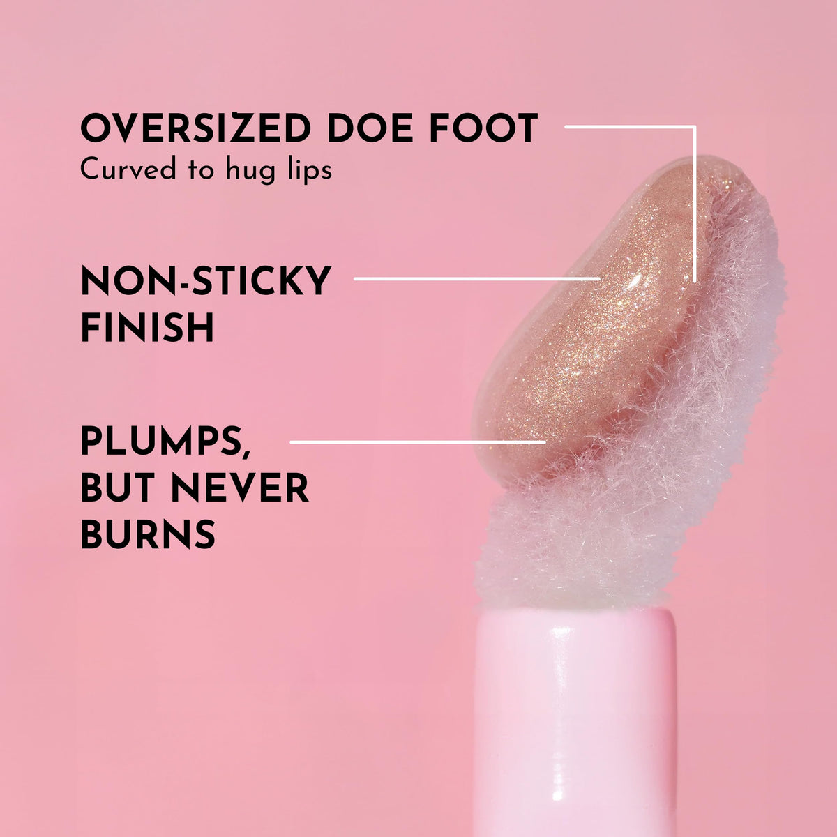 Lawless texture sheen swipe on skin illustrating glossy, plumping effect