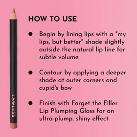 LAWLESS definer liner alongside gloss showing pairing for fuller, shinier lips