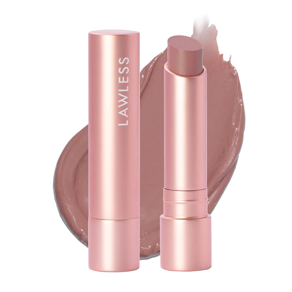 LAWLESS front packaging showing tinted balm and compact size benefit