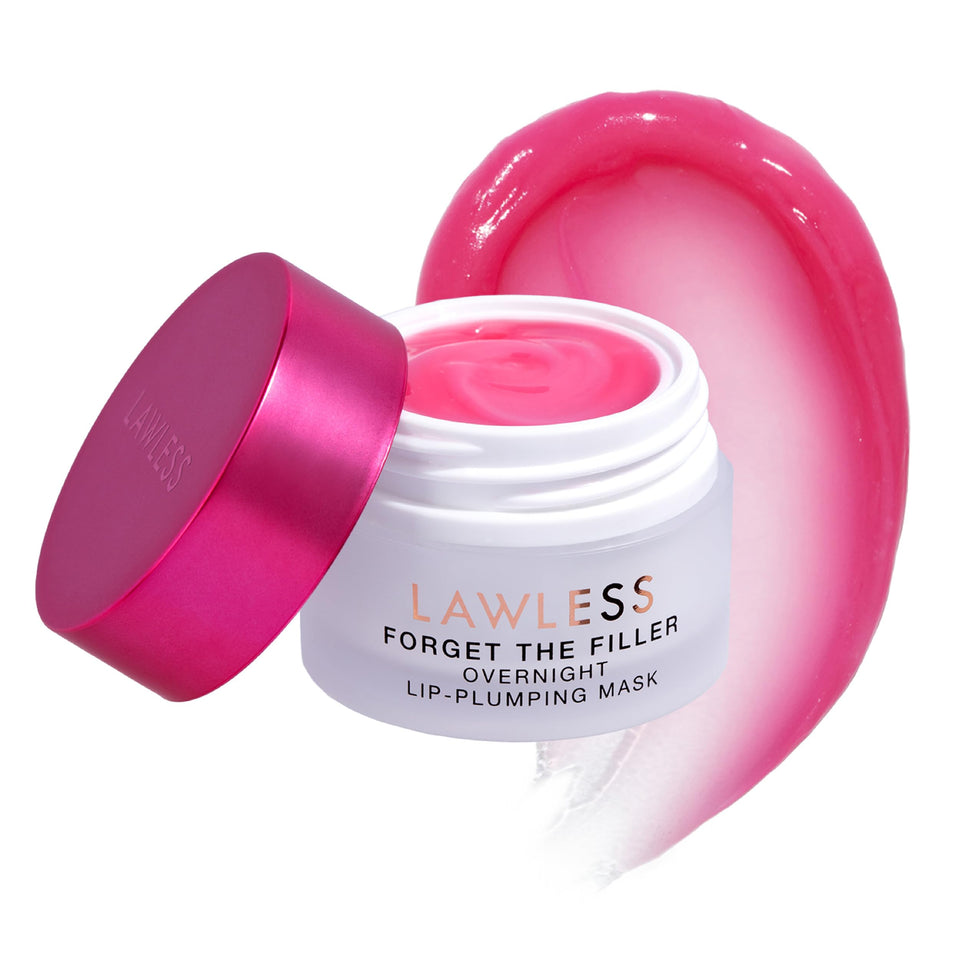 LAWLESS front packaging showing watermelon lip mask and visible benefits