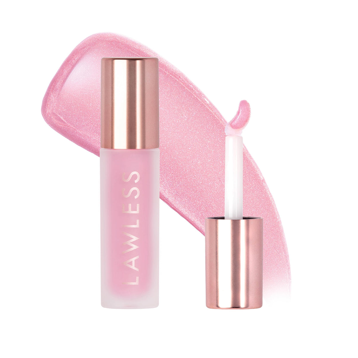 Lawless front packaging showing gloss tube and strawberry shade, showcasing portability