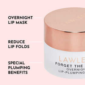 LAWLESS model wearing overnight mask demonstrating smoothing and plumping