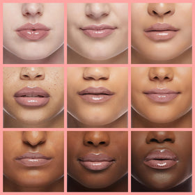 Lawless gloss worn on model outdoors showing natural shine and fuller-looking lips
