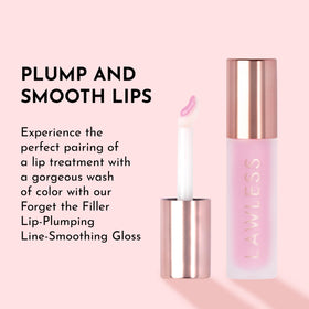 Lawless before-and-after lips comparison showing smoothing and added shine
