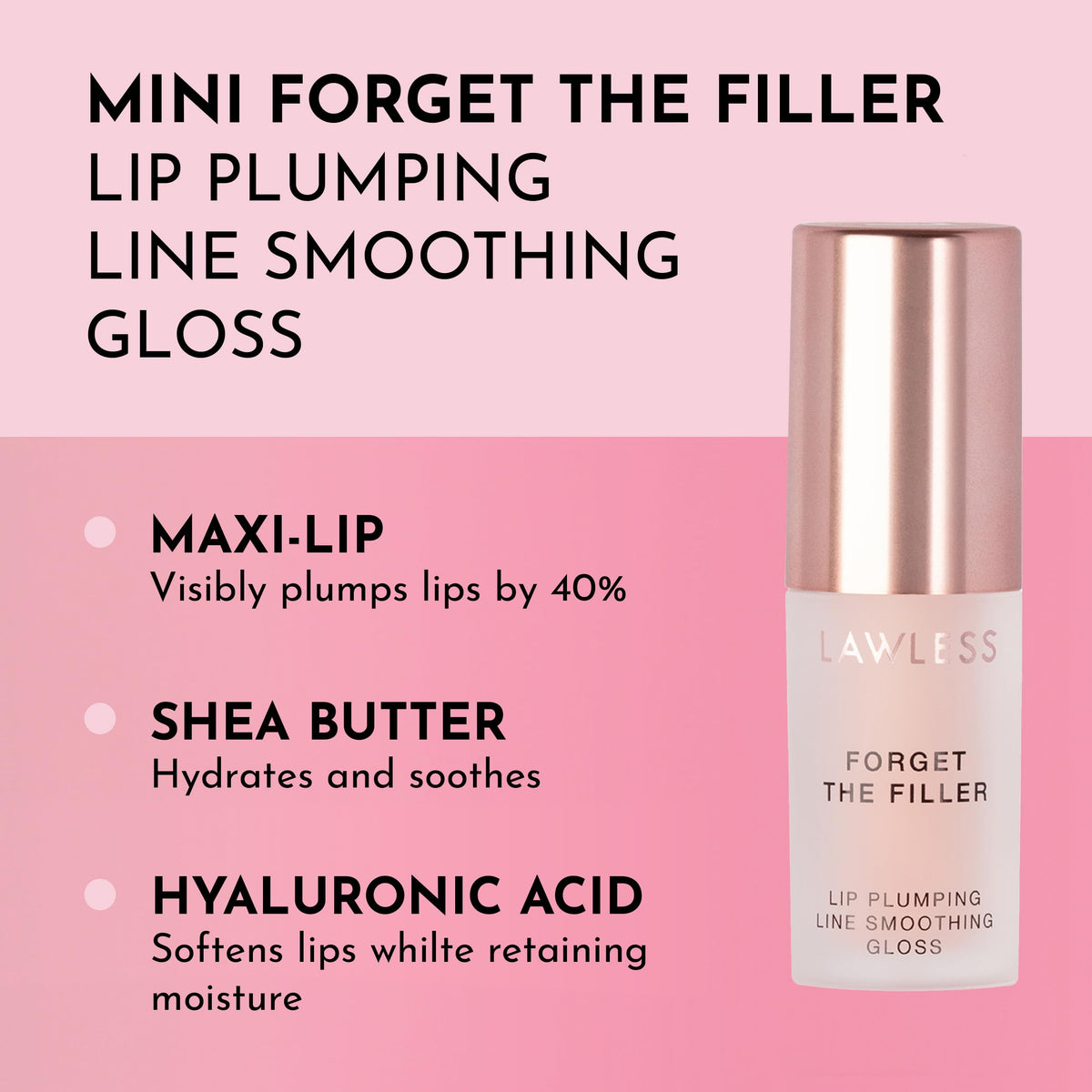 LAWLESS plush applicator close-up demonstrating even gloss coverage and comfortable application benefit