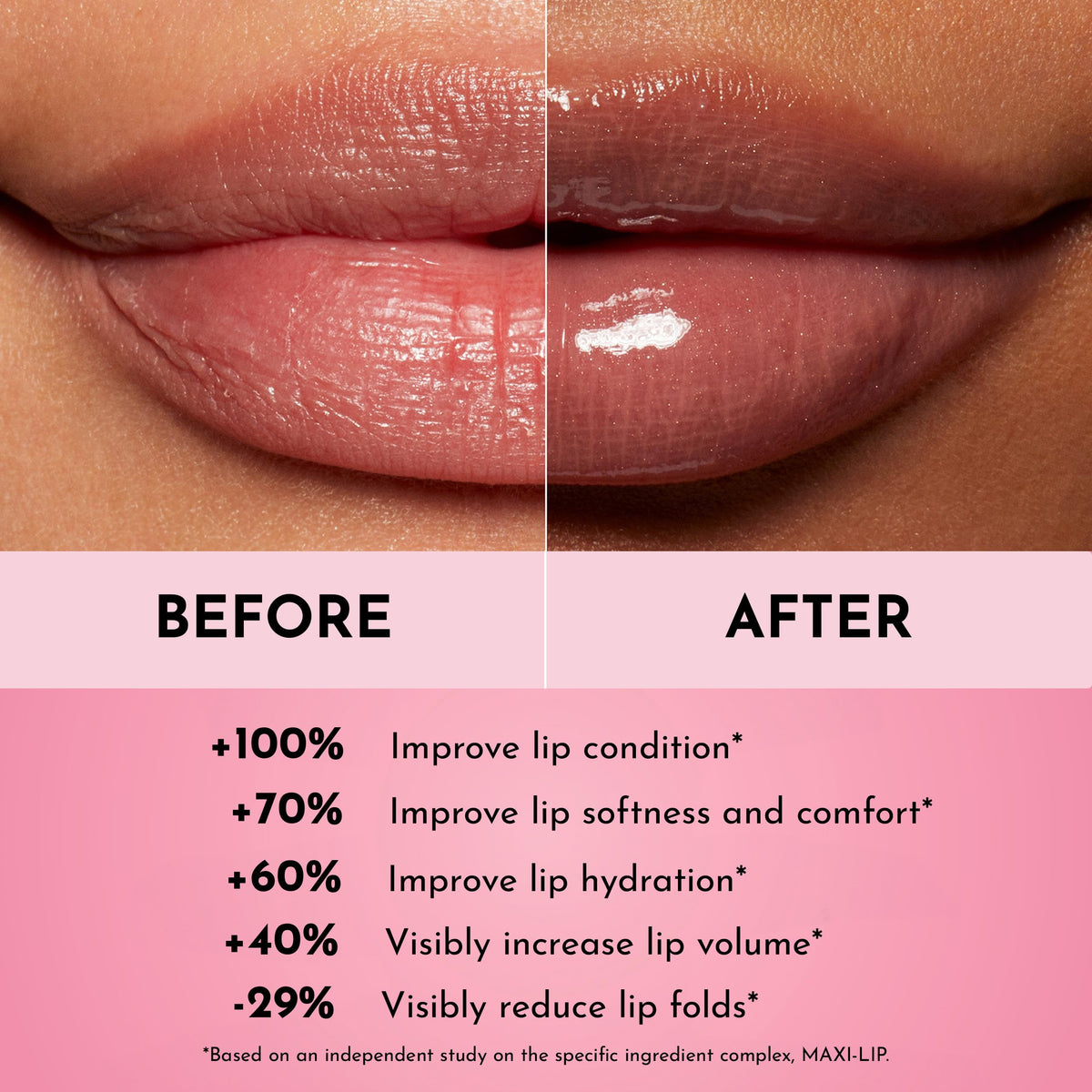 LAWLESS Nudie pink lip swatch demonstrating natural color boost and shine
