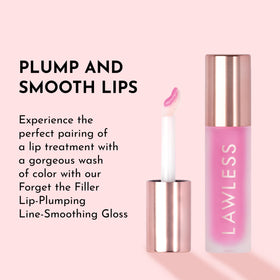 Lawless gloss in a clutch next to a mirror illustrating on-the-go touch-ups