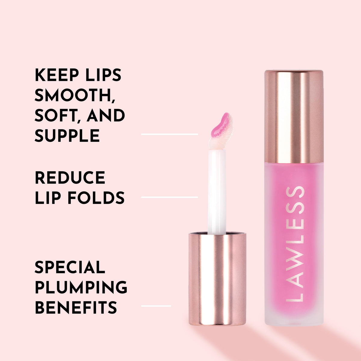 Lawless texture swipe of gloss highlighting creamy shine and hydrating feel