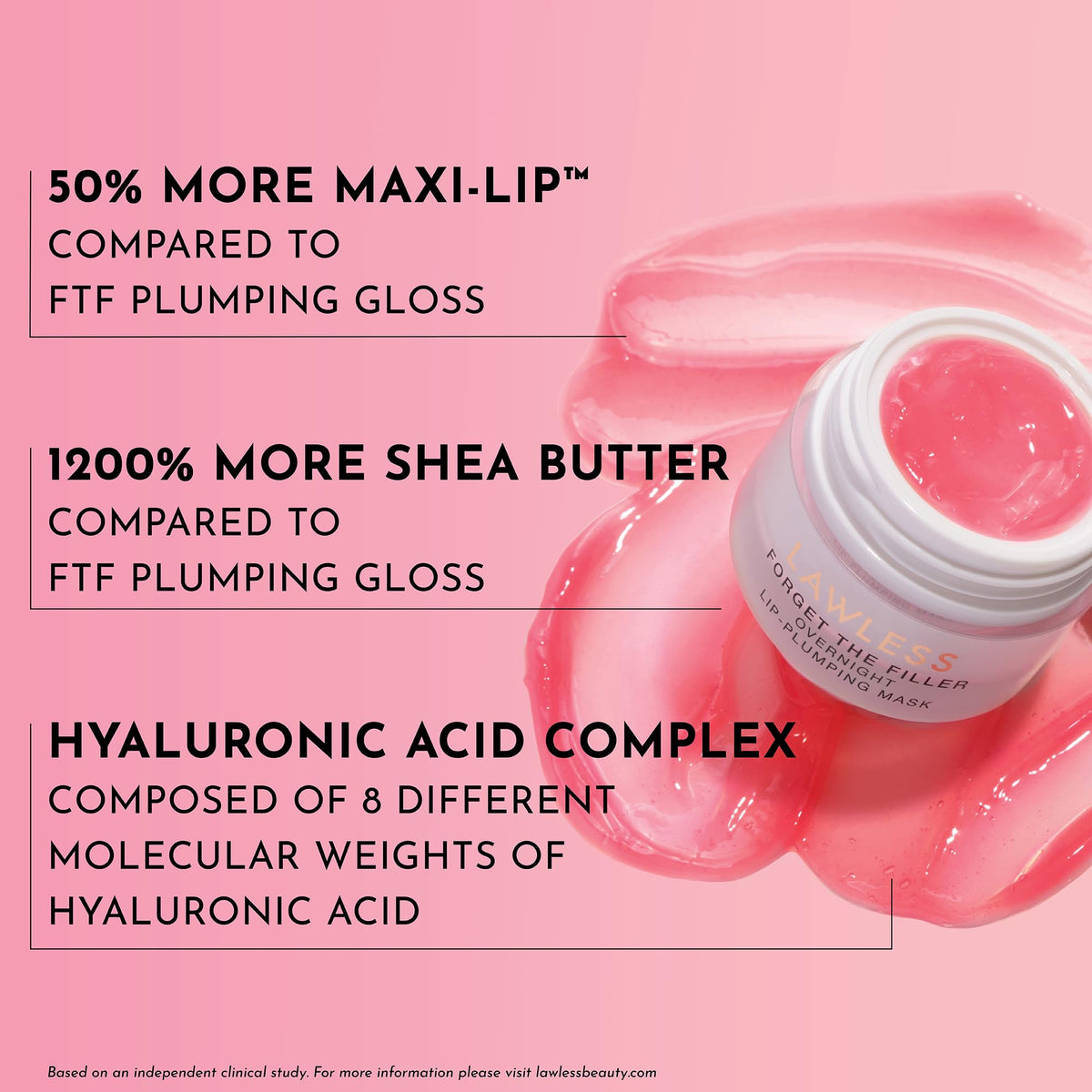 Lawless Sweet Daisy applied on lips demonstrating plumping and overnight treatment