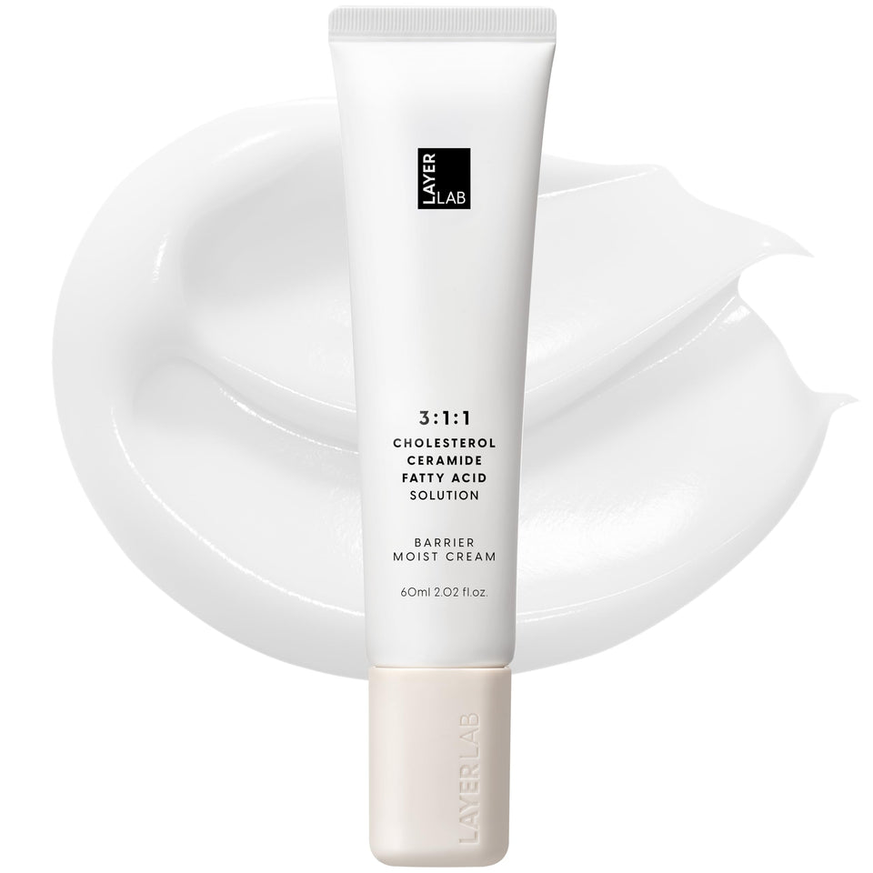 LAYERLAB front tube product shot showing compact travel-friendly packaging and luxury feel