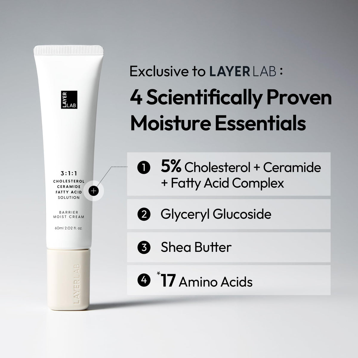 LAYERLAB tube open with cream dispensed demonstrating easy hygienic application