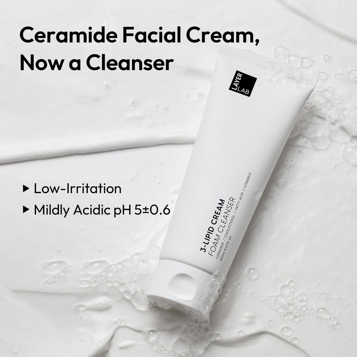 LAYERLAB cream texture close-up highlighting rich emollient feel