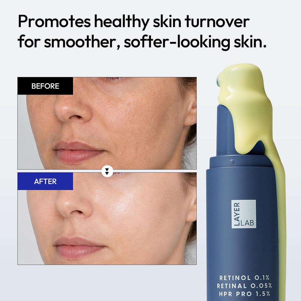 LAYERLAB bottle and outer box showing premium packaging and storage benefit