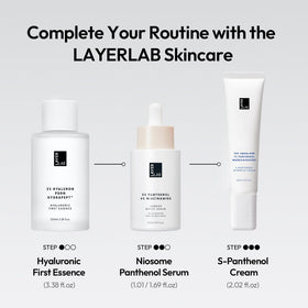LAYERLAB applied on skin showing refined texture and hydrated finish benefit