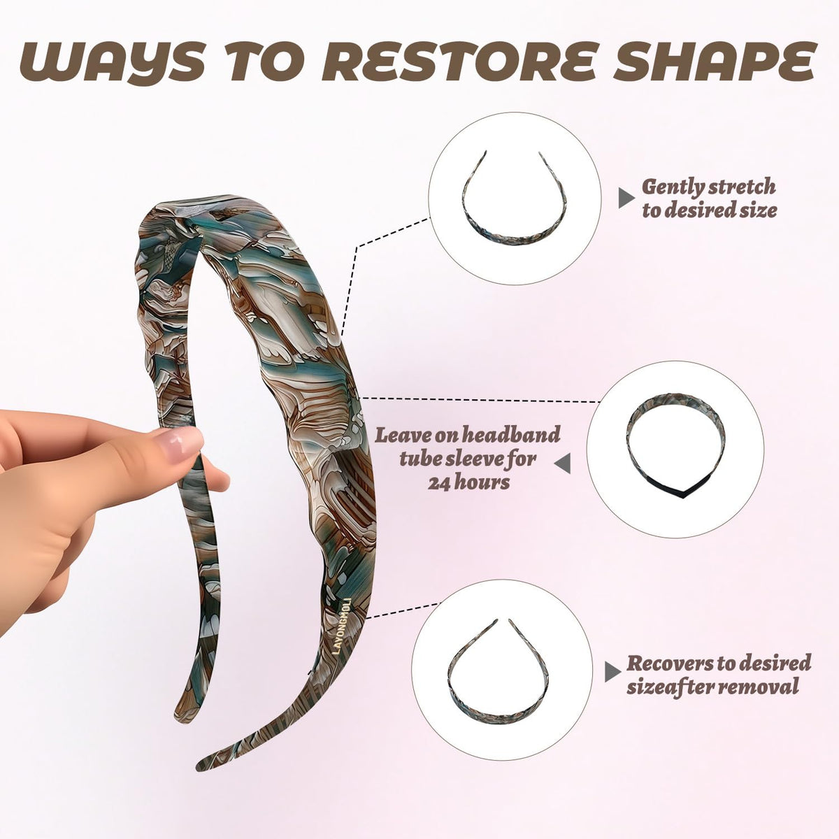 LAYONGMOLI inner teeth detail displaying non-slip grip that secures hair gently