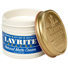 Layrite cream texture close-up displaying smooth, lightweight paste for easy distribution and matte finish