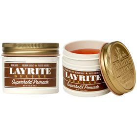 Layrite Deluxe Superhold applied in hair demonstrating strong control