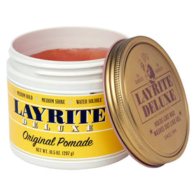 Layrite texture close-up of creamy pomade, easy-to-spread consistency benefit