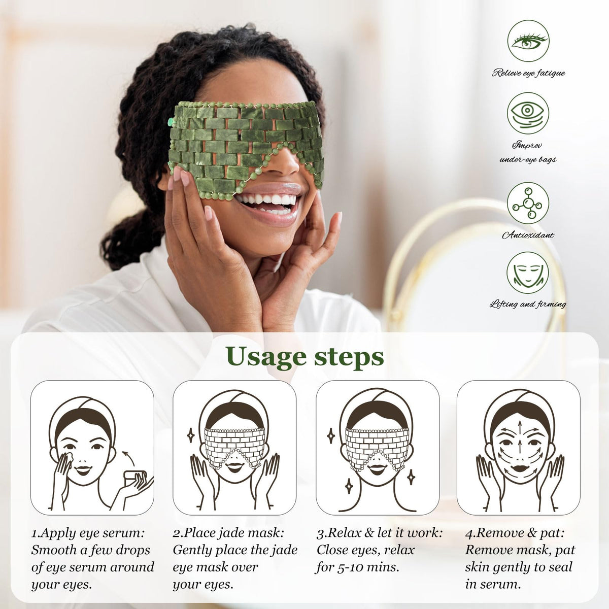 LazyGa mask on model resting to show relaxation and soothing benefit