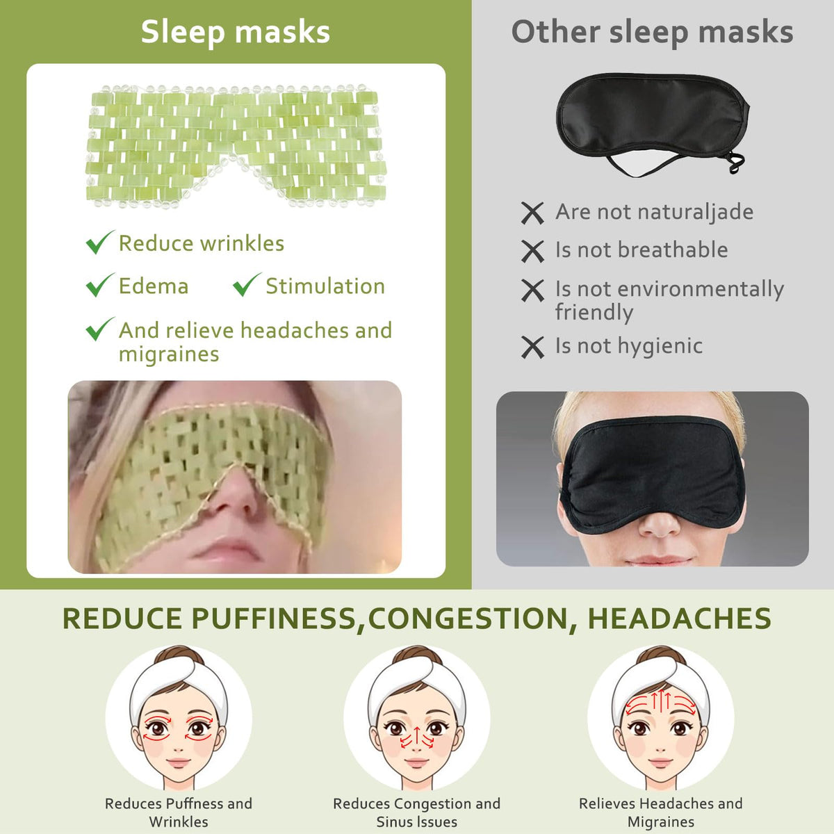 LazyGa mask on model resting to show soothing cooling effect and comfort