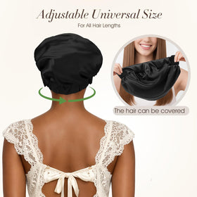 LC-dolida bonnet containing braids showing roomy interior to protect braids and styles