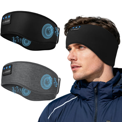 LC-dolida front view of both black and grey headbands showing colors and fit benefits