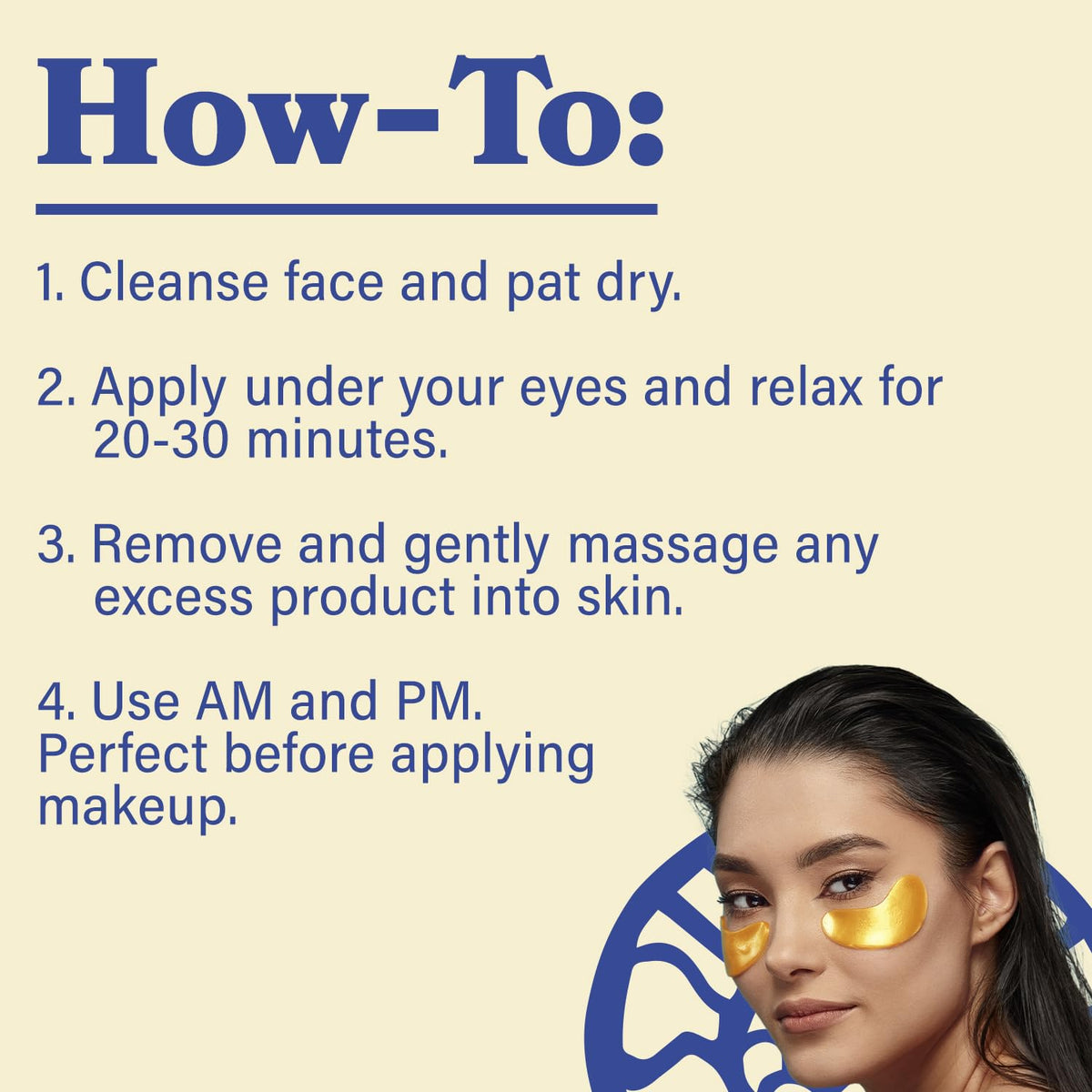 LE GUSHE patch application on woman showing easy at-home de-puffing