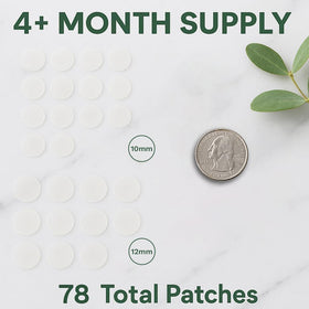 LE GUSHE patches blended under makeup offering discreet coverage