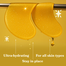 LE GUSHE gel serum texture with gold shimmer demonstrating moisturizing effect