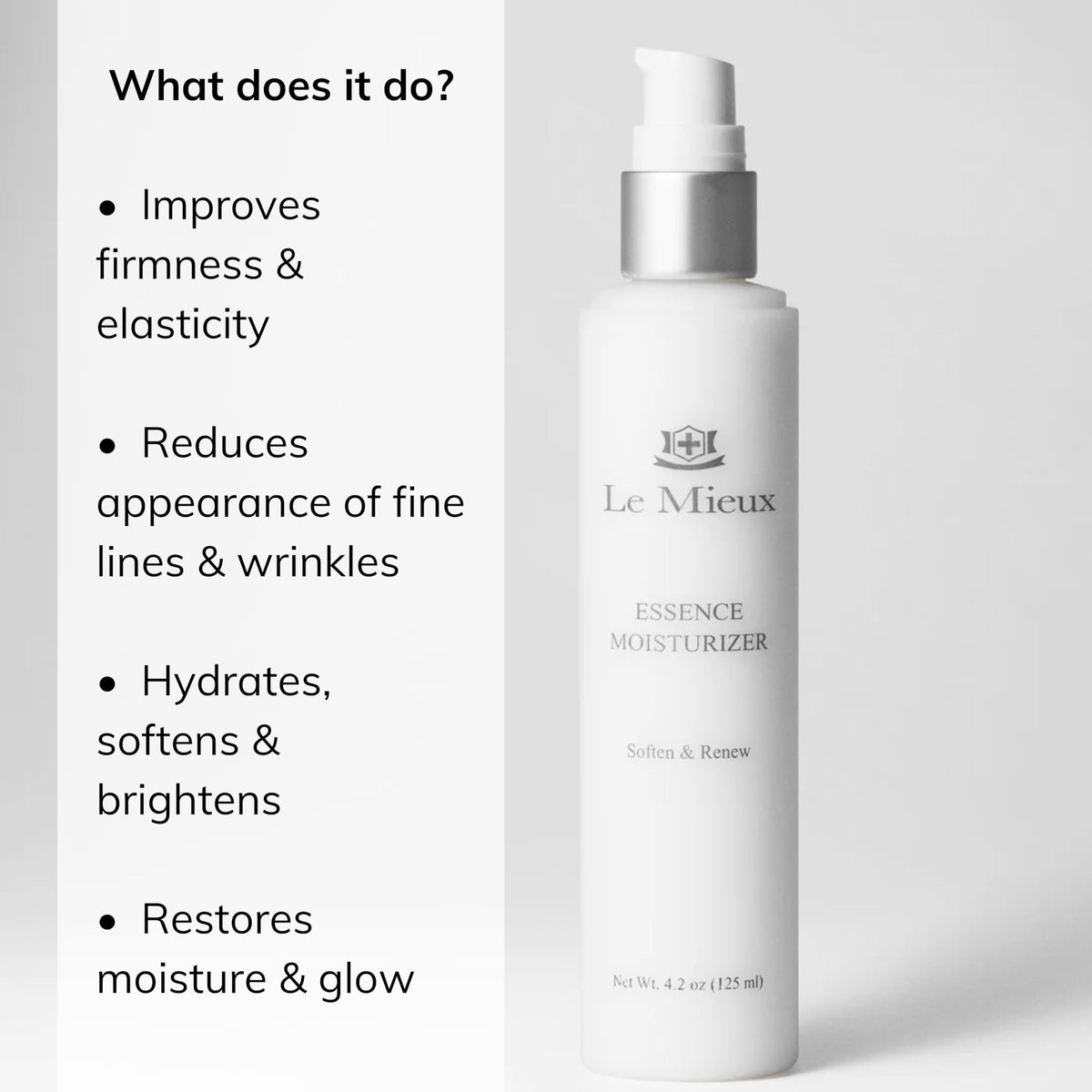 Le Mieux moisturizer texture close-up on fingertip, reveals smooth nourishing finish