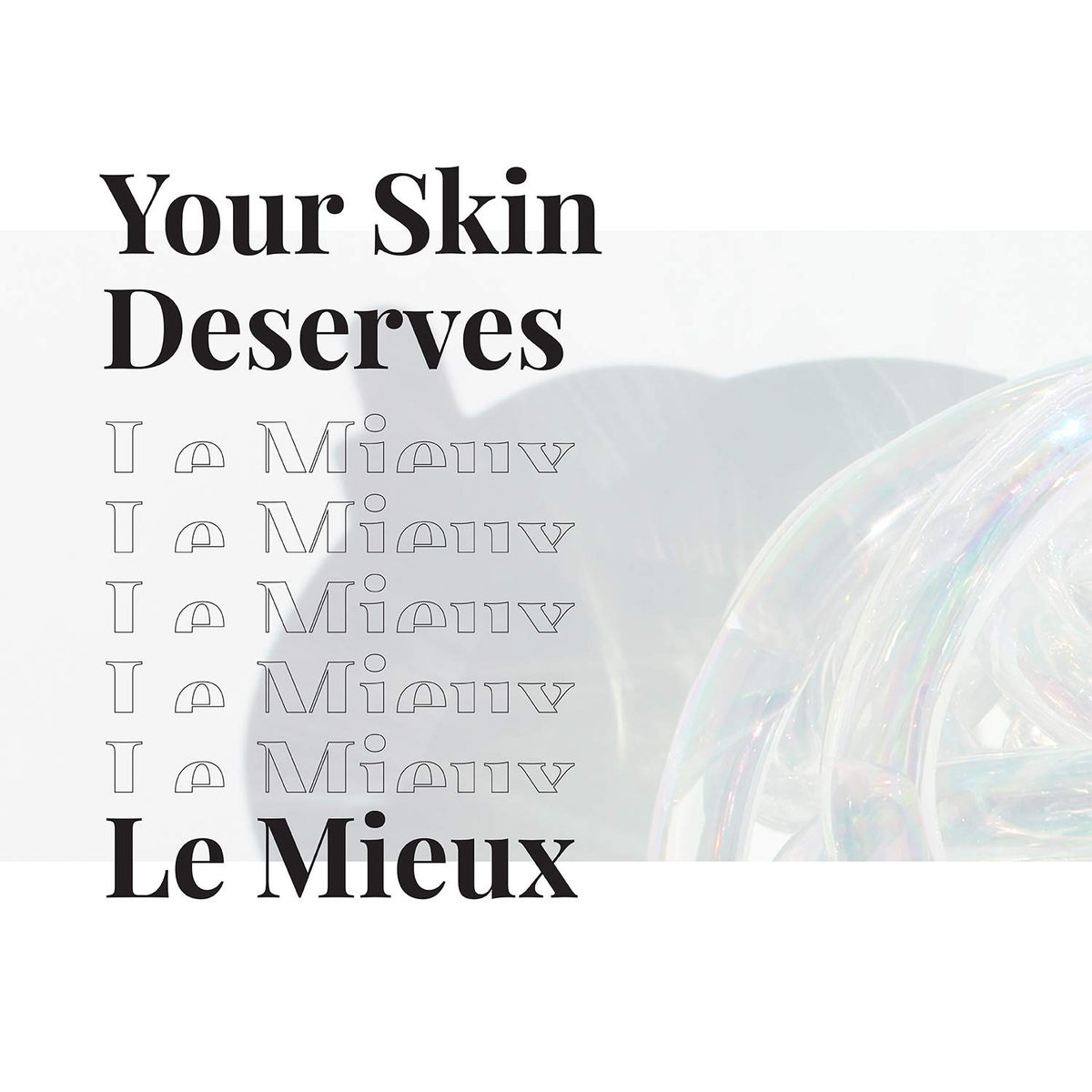 Le Mieux pad being applied in evening routine demonstrating clearer pores and radiant skin