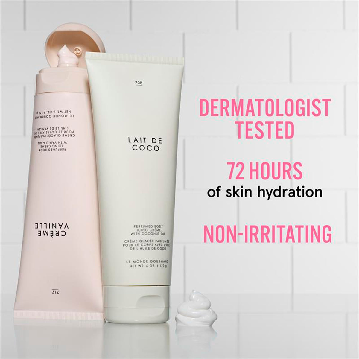 Le Monde Gourmand application on wrist demonstrating easy absorption and scent